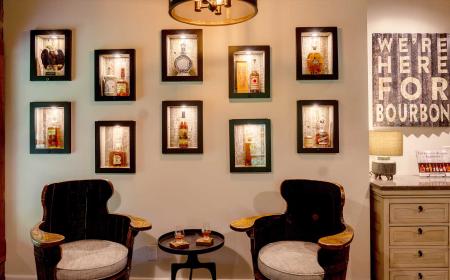 Bourbon Wall of Fame and chairs